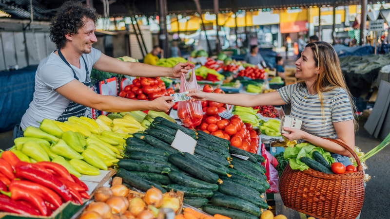 payer en cash au marché